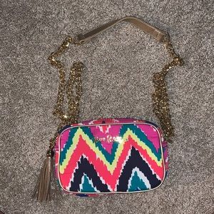 Lilly Pulitzer Chevron satchel.